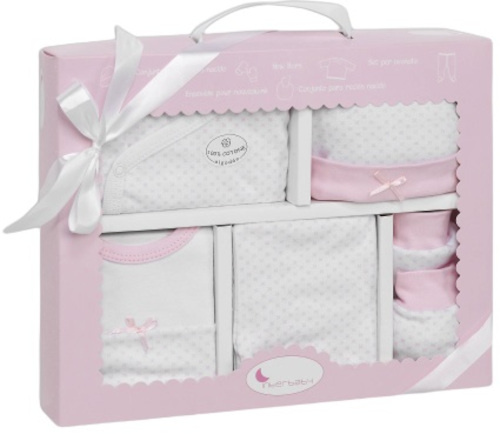 baby clothes Strikjes cotton pink size 50/68 5-piece