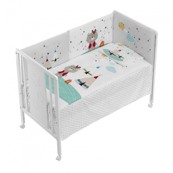 Interbaby prikrývka látka Indian 62 x 126 cm textilná biela 3dielna
