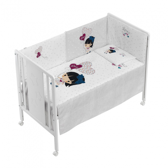 Interbaby perina textil Srdiečka 62 x 126 cm biele 3-dielne