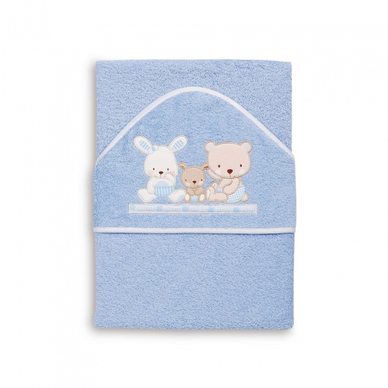 towel bear 100 x 100 cm cotton light blue