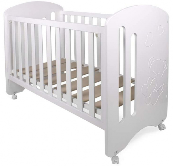Interbaby ledikant Lovely junior 124 x 63 cm hout wit/blauw Interbaby ledikant Lovely junior 124 x 63 cm hout wit/blauw