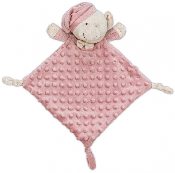 Interbaby plyšový medvedík 28 x 17 cm polyester jemne ružový