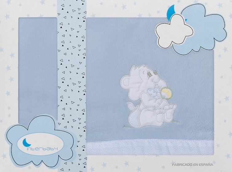 Interbaby sada prestieradla kolíska Medveď 110 x 82 cm polyester modrá 3diel