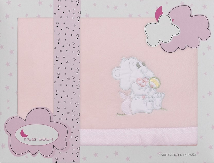 Interbaby súprava plachty kolíska Medveď 110 x 82 cm polyester ružová 3-diel