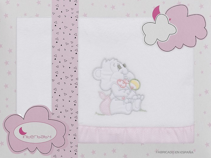 Interbaby sada prestieradla kolíska Medveď 110 x 82 cm polyester modrá 3diel
