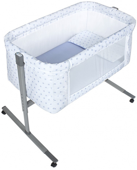 Interbaby Kolíska Near Star 55 x 85 x 90 cm bavlna/hliníková modrá