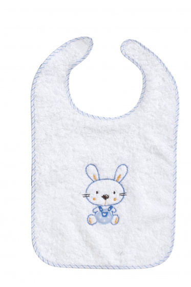 bib junior 25 x 40 cotton white/light blue