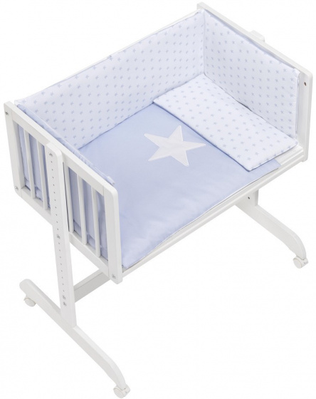 Interbaby kolíska/spoločný spánok Estrella 55 x 85 cm biela/modrá 5-dielna