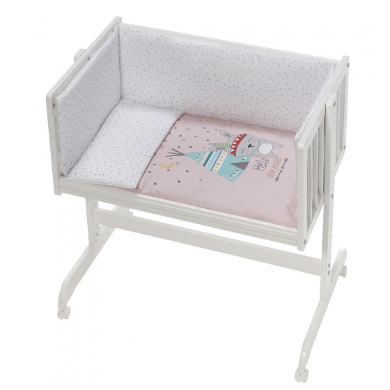 Interbaby kolíska/spoluspávačka Little Indian 90 x 55 cm drevo ružová