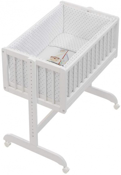 Interbaby kolíska junior 55 x 85 cm drevo/textil biela 5-dielna