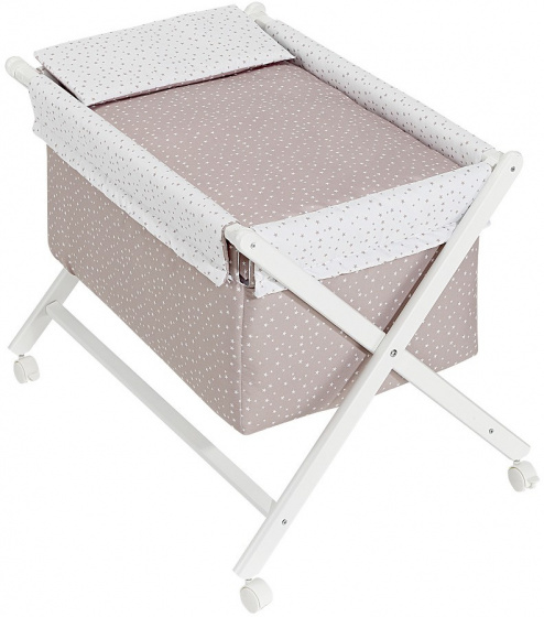 Interbaby kolíska junior 90 x 72 cm drevo/bavlna béžová 4-dielna