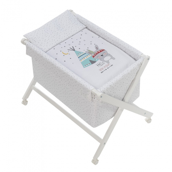 Interbaby kolíska Little Indian 90 x 55 cm drevo biela