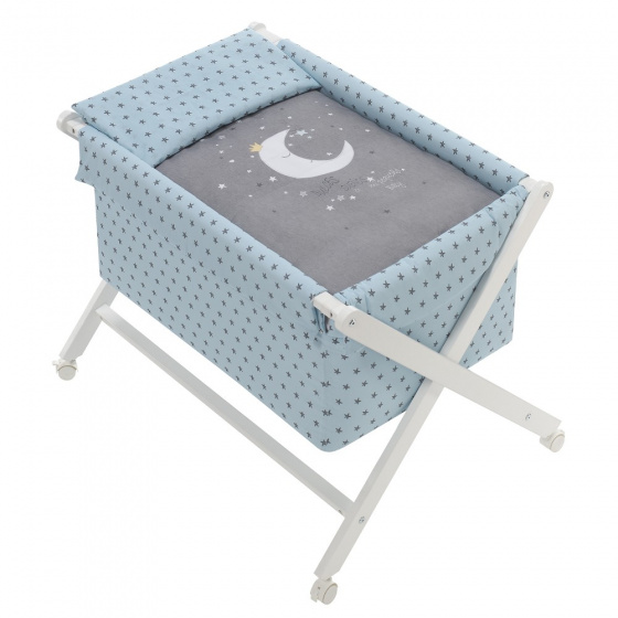 Interbaby kolíska Mesiac 90 x 55 cm drevo mäta zelená/biela 5-dielna