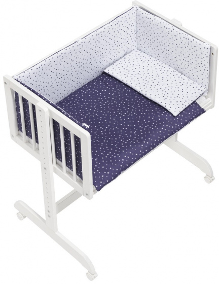 Interbaby kolíska/spoluspávačka Universo 55 x 85 cm biela/modrá 5-dielna