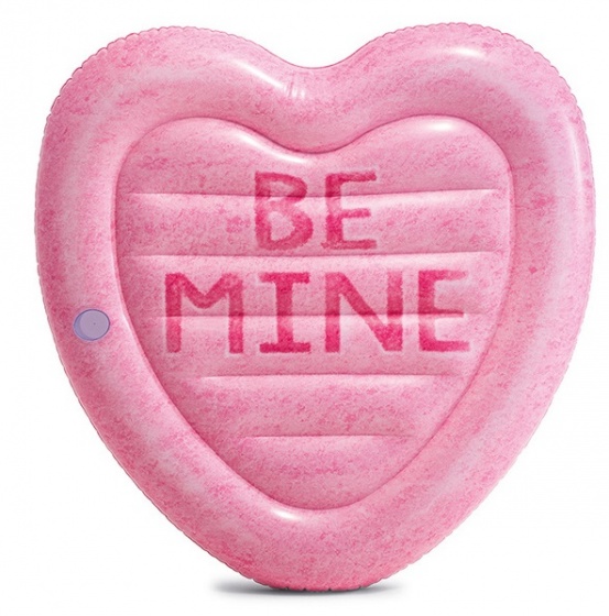 Intex luchtbed candy heart island 145 x 142 cm roze