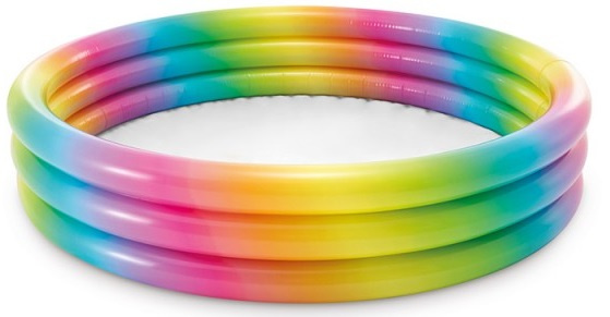 Intex nafukovací bazén dúhový 58439NP 147 x 33 cm žltá/biela