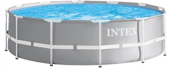 Intex opzetzwembad met pomp 26726gn prism 457 x 122 cm grijs