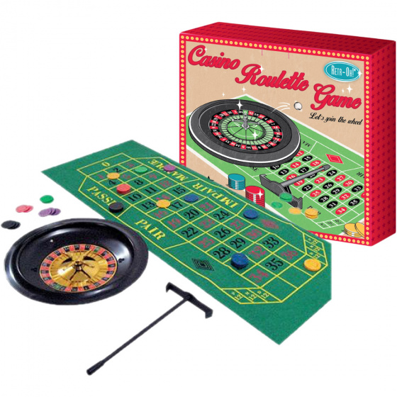 Invento kasíno hazardná hra ruleta hra 29,5 x 33,5 cm zelená/čierna