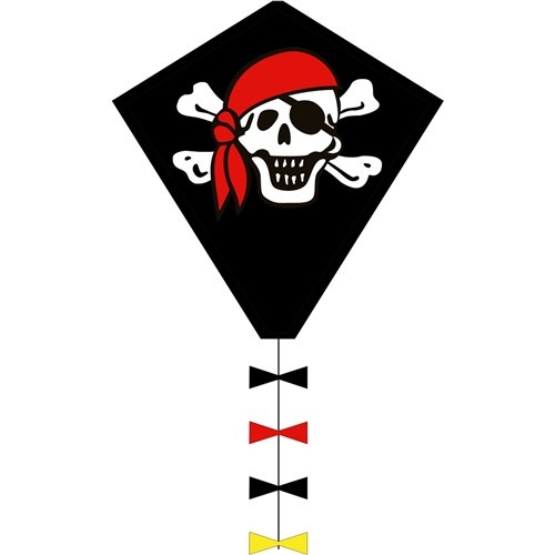 Invento jednoradový kitesman Eddy Jolly Roger 45 x 50 cm čierny