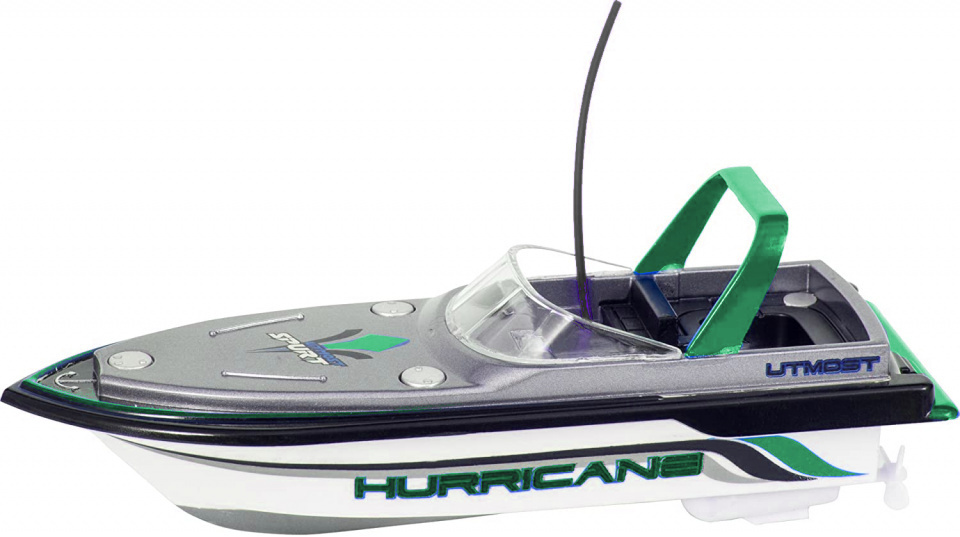 Invento speedboot rc junior 16 x 7 cm grijs/groen 6 delig