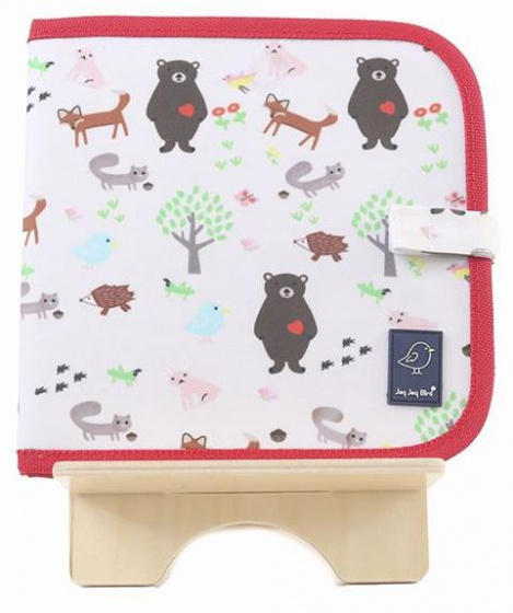 Jaq Jaq Bird kleurkrijtboek dieren 20 cm wit/rood 5 delig