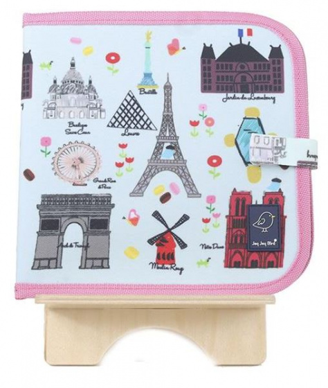 Jaq Jaq Bird krijtboek parijs 20 cm paars/blauw 5 delig