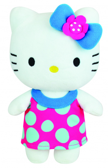 Jemini knuffel hello kitty junior 20 cm pluche blauw/wit