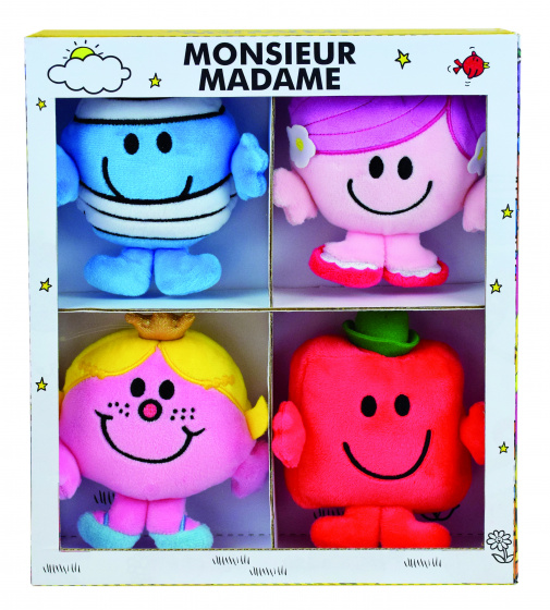 Jemini knuffels mr. & little miss pluche 12 cm 4 delig