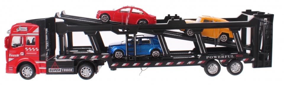 car transporter Super Cars with 3 cars 31.5 cm red