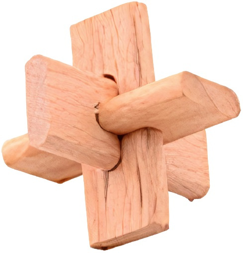 Johntoy breinbreker puzzel j 4,5 cm hout bruin