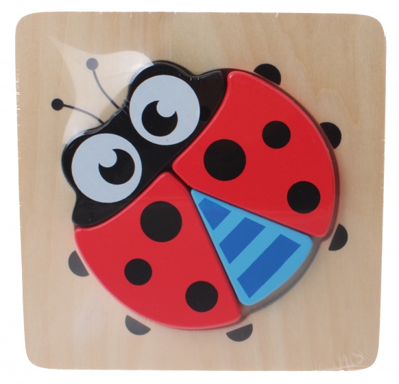 wooden shape puzzle ladybug Ladybug 5-piece