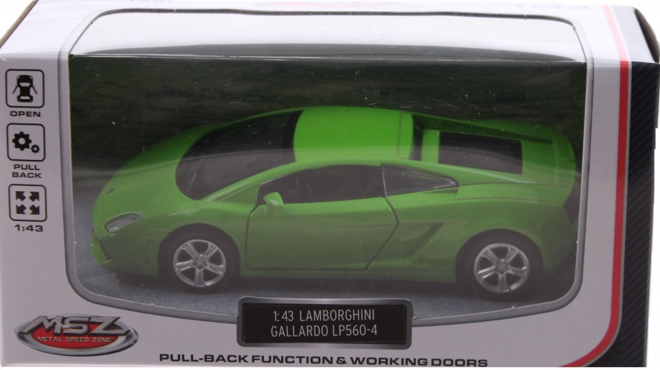 Model športového auta Johntoy v mierke 1:43 8 cm Lamborghini zelené