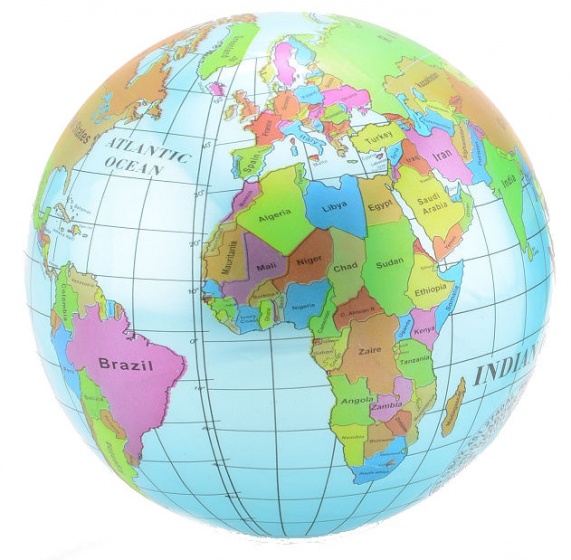 Johntoy strandbal globe 20 cm vinyl