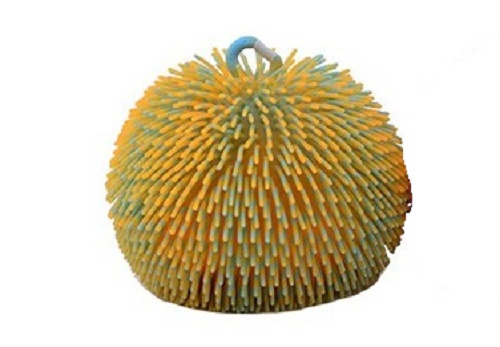 Johntoy stressbal fluffy junior 23 cm rubber oranje/blauw