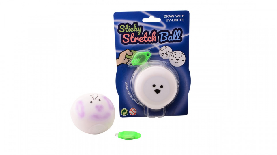 Johntoy stressbal met licht wit 7 cm