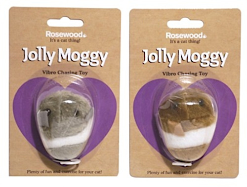 Jolly Moggy hračka mačka myš vibračná 8 cm sivá/hnedá 2 kusy