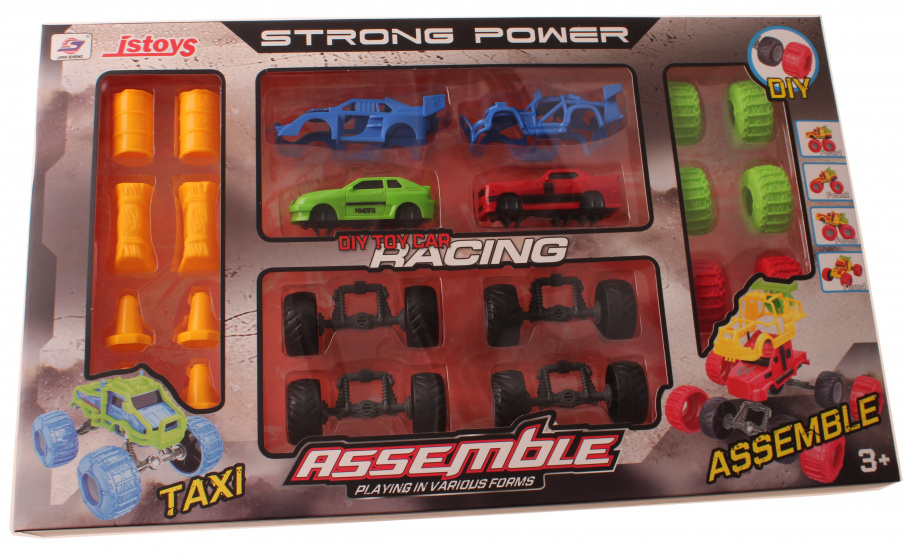 Jonotoys autobouwset assemble jongens groen/rood 24 delig accessoires