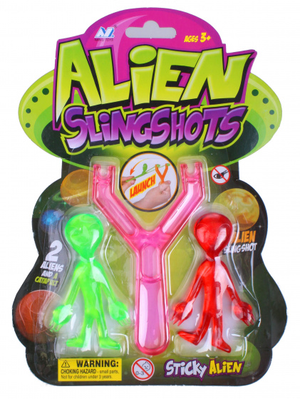 catapult with sticky-alien silicone green/red 3-parts