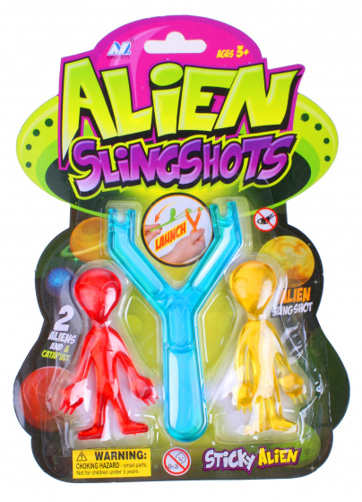 catapult with sticky-alien silicone red/yellow 3-piece