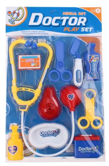 Jonotoys doktersset met gele stethoscoop 10 delig