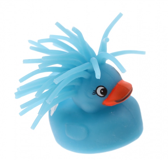 fluffy duck with light 5 cm blue