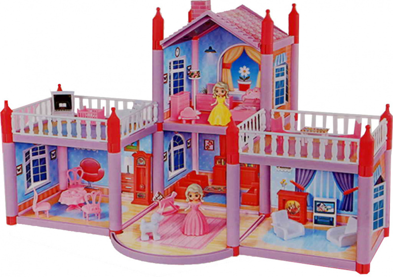 Jonotoys domček pre bábiky dievčatká 45,5 x 31 cm fialová/červená 2dielny