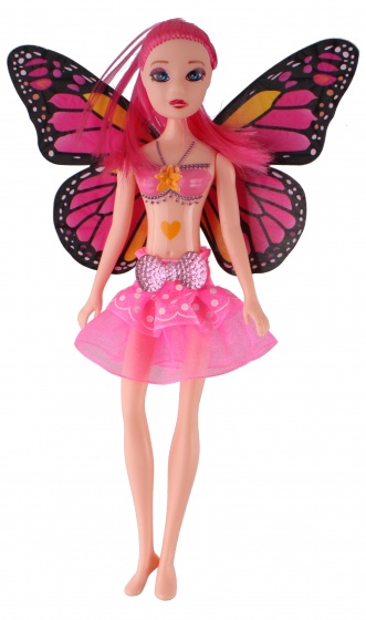 Jonotoys tienerpop met vleugels fairy princess 20 cm roze
