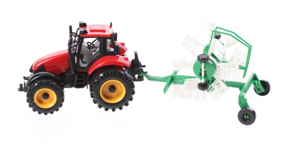 tractor with hay tedder 29 cm red
