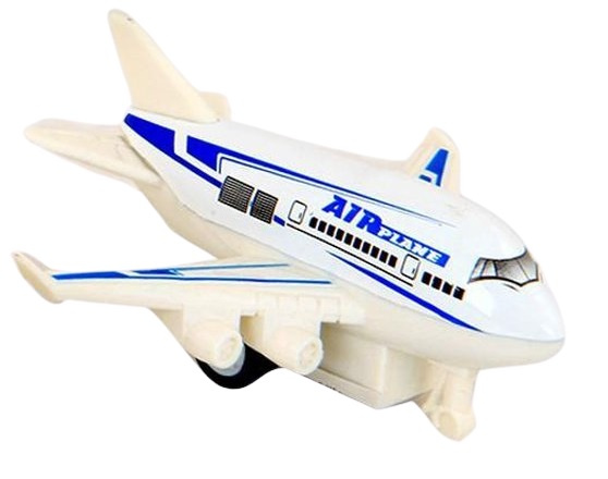 Jonotoys lietadlo 10 cm tlakový odliatok bielo/modrý