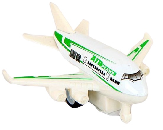 Jonotoys vliegtuig 10 cm die cast wit/groen