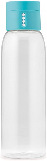 water bottle Dot 600 ml 18.2 cm transparent/blue