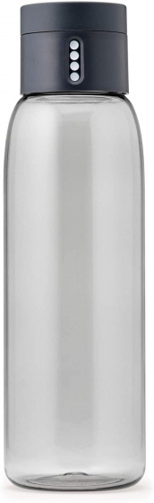 water bottle Dot 600 ml 18.2 cm transparent/grey