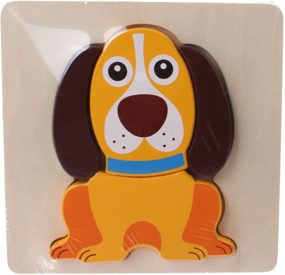 Jouéco vormenpuzzel hond junior hout 4 stukjes