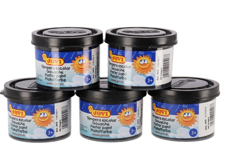 Jovi plakkaatverf junior 35 ml zwart 5 stuks